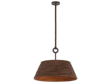 Troy Lighting Sequoia 1-Light Textured Bronze Drum Pendant TLF2824TBZH