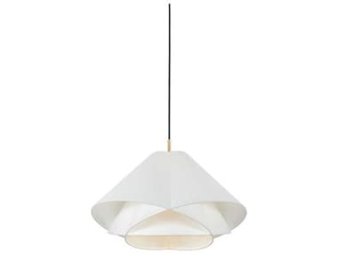 Troy Lighting Edna 1-Light Vintage Gold Leaf White Pendant TLF2825VGL