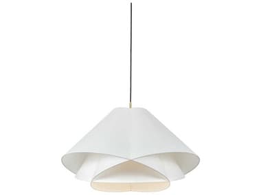 Troy Lighting Edna 1-Light Vintage Gold Leaf White Pendant TLF2835VGL