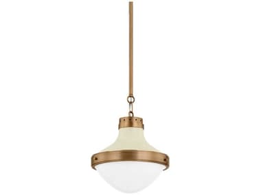 Troy Lighting Maxton 13" 1-Light Patina Brass Soft Sand Bowl Pendant TLF3113PBRSSD