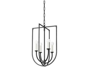 Troy Lighting Kael 14" 4-Light Black Iron Lantern Pendant TLF3214BI