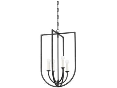 Troy Lighting Kael 18" 4-Light Black Iron Lantern Pendant TLF3218BI