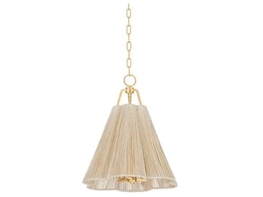 Troy Lighting Sonoma 18" 3-Light Vintage Gold Leaf Bell Pendant TLF3418VGL