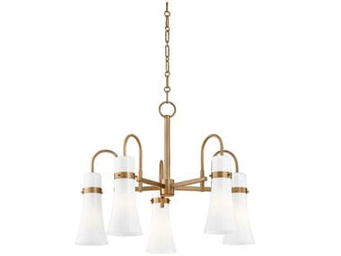 Troy Lighting Maple 27" Wide 5-Light Patina Brass Chandelier TLF3427PBR