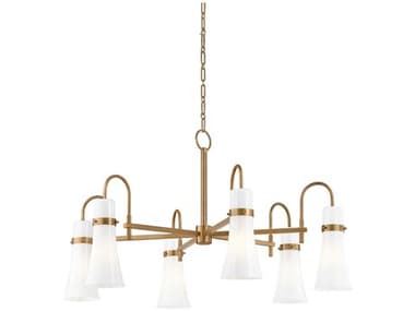 Troy Lighting Maple 38" Wide 6-Light Patina Brass Chandelier TLF3430PBR