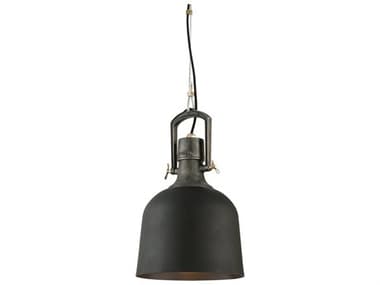Troy Lighting Hangar 31 11" 1-Light Old Silver With Aged Brass Accents Bell Mini Pendant TLF3545