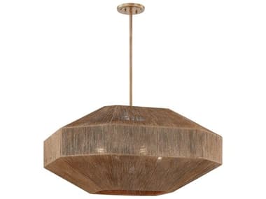 Troy Lighting Laken 4-Light Patina Brass Geometric Chandelier TLF3636PBR