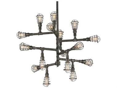 Troy Lighting Conduit 42" Wide 16-Light Aged Pewter Tiered Chandelier TLF3818