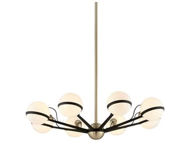 Troy Lighting Ace 37" Wide 8-Light Textured Bronze And Brushed Brass Glass Globe Chandelier TLF5304