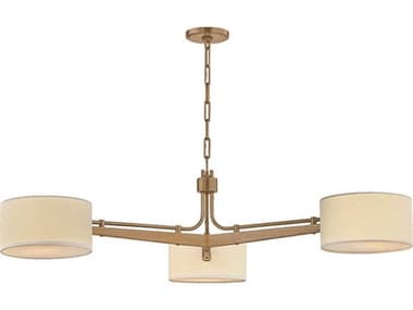 Troy Lighting Mailo 3-Light Patina Brass Brown Drum Chandelier TLF5650PBR