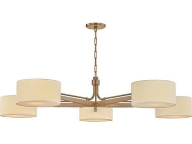 Troy Lighting Mailo 5-Light Patina Brass Drum Chandelier TLF5665PBR