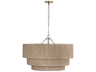 Troy Lighting Reza 1-Light Patina Brass Tiered Pendant TLF5934PBR