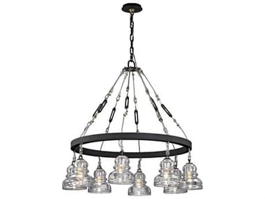 Troy Lighting Menlo Park Deep Bronze Eight-Light 33'' Wide Chandelier TLF6056