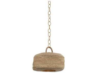 Troy Lighting Ferrando 1-Light Patina Brass Brown Drum Pendant TLF6315PBR