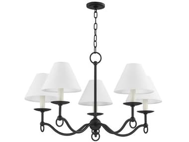 Troy Lighting Massi 30" Wide 5-Light Forged Iron Black Empire Chandelier TLF7030FOR