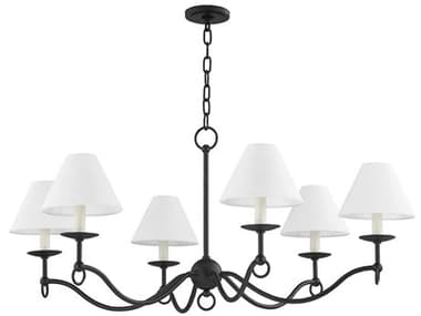 Troy Lighting Massi 41" Wide 8-Light Forged Iron Black Empire Chandelier TLF7043FOR