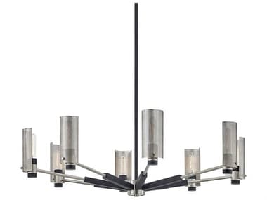 Troy Lighting Pilsen 8-Light Carbide Black With Satin Nickel Accents Chandelier TLF7118