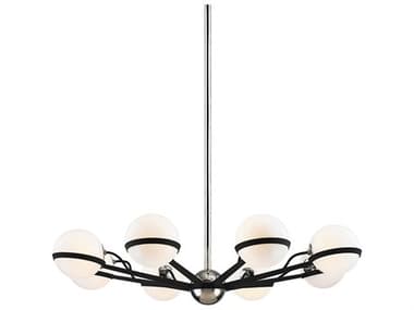 Troy Lighting Ace 37" Wide 8-Light Black Glass Globe Chandelier TLF7164