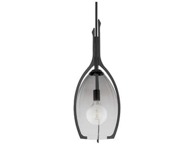 Troy Lighting Pacifica 12" 1-Light Forged Iron Black Glass Pendant TLF8313FOR