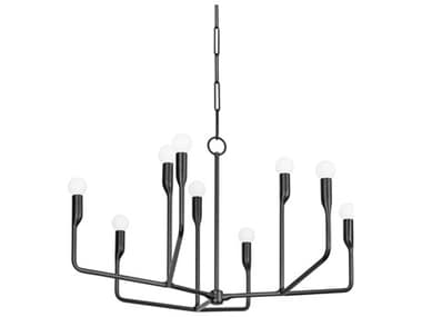 Troy Lighting Norman 32" Wide 9-Light Forged Iron Black Candelabra Chandelier TLF9232FOR