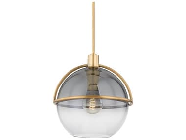 Troy Lighting Ivins 12" 1-Light Patina Brass Glass Globe Mini Pendant TLF9412PBR