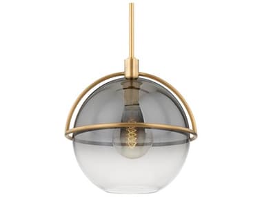 Troy Lighting Ivins 15" 1-Light Patina Brass Glass Globe Pendant TLF9416PBR