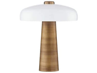 Troy Lighting Lush Patina Brass Opal Glossy Glass Table Lamp TLPTL1319PBR