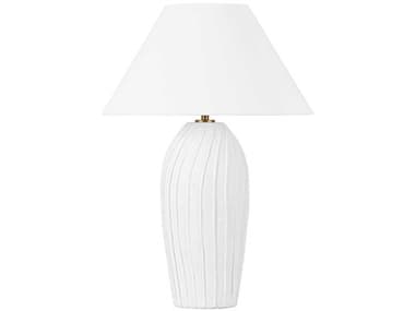 Troy Lighting Deacon Ceramic Loft White Natural Linen Fabric Buffet Lamp TLPTL2231PBRCLW