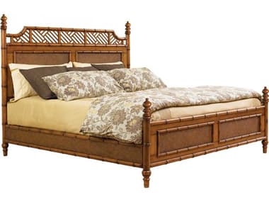 Tommy Bahama West Indies Bed 5/0 Queen Brown Bamboo Wood Poster TO010531163C