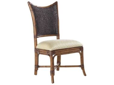 Tommy Bahama Island Estate Mangrove Solid Wood Brown Fabric Upholstered Side Dining Chair TO01053188001