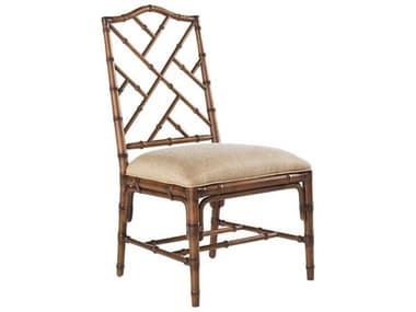 Tommy Bahama Island Estate Bamboo Wood Brown Upholstered Armless Dining Chair TO010531882