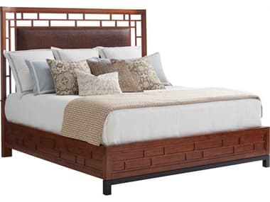 Tommy Bahama Paradise Point Bed 6/0 California King Brown Rattan Wood Platform TO010536135C