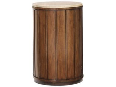 Tommy Bahama Fiji Drum Table With Stone Top 18" Round Marble En TO010536950C