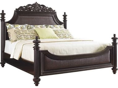 Tommy Bahama Royal Kahala Harbour Point Brown Rattan Wood King Panel Bed TO010537134C
