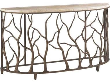 Tommy Bahama Cypress Point Bannister Garden 62&quot; Demilune Stone Console Tab TO010542967