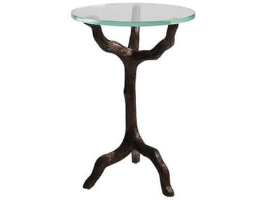 Tommy Bahama Los Altos Trieste Twig 16" Round Glass End Table TO010566951C