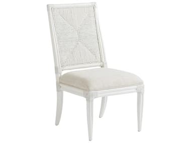 Tommy Bahama Ocean Breeze Regatta Rattan White Fabric Upholstered Side Dining Chair TO01057088001