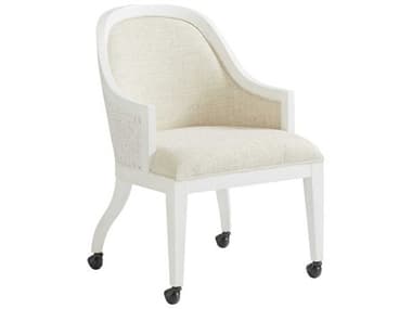 Tommy Bahama Bayview Arm Chair With Casters Beige Fabric Upholstered Dining TO01057088701