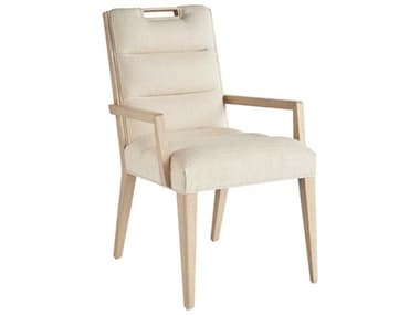 Tommy Bahama Aiden Channeled Upholstered Arm Chair Oak Wood Beige Fabric Dining TO01057888301