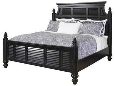 Tommy Bahama Kingstown Malabar Black Solid Wood Queen Panel Bed TO010619133C