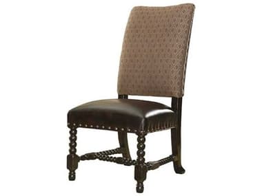Tommy Bahama Kingstown Edwards Leather Solid Wood Brown Upholstered Side Dining Chair TO01061988401