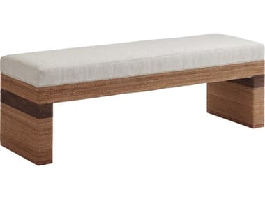 Tommy Bahama Palm Desert 59" Beige Fabric Upholstered Rosemead Accent Bench TO0119462540