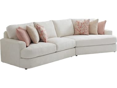 Tommy Bahama Palm Desert 133" Wide White Fabric Upholstered RAF Lansing Sectional Sofa TO01729550S41