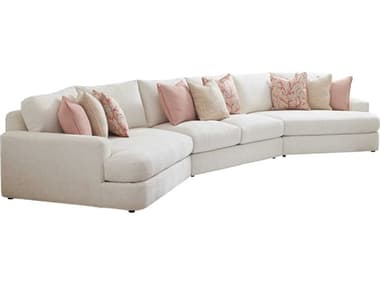 Tommy Bahama Palm Desert 195" Wide White Fabric Upholstered Lansing Sectional Sofa TO01729550S43