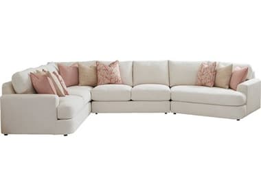 Tommy Bahama Palm Desert 133" Wide White Fabric Upholstered Lansing Sectional Sofa TO01729550S44