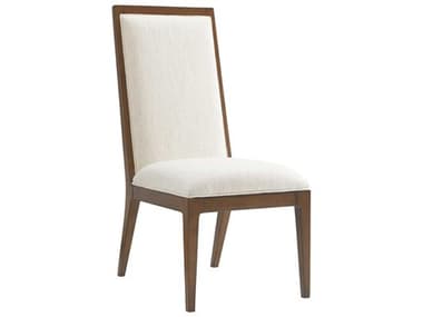 Tommy Bahama Island Fusion Natori Slat Back Solid Wood White Fabric Upholstered Side Dining Chair TO55688002