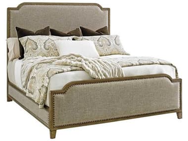 Tommy Bahama Cypress Point Stone Harbour Gray Solid Wood Upholstered Queen Panel Bed TO561143C