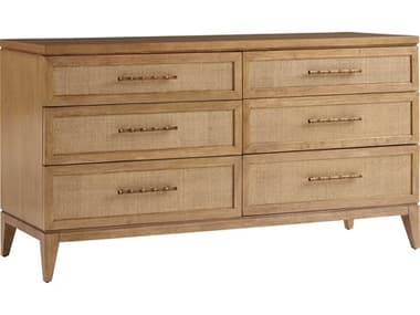 Tommy Bahama Key Biscayne 6-Drawers Brown Bamboo Wood Double Dresser TO579222