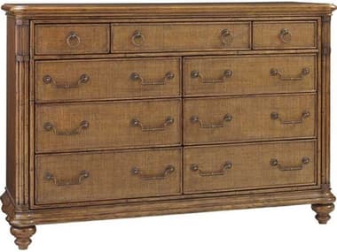 Tommy Bahama Bali Hai Breakers 62" Wide 9-Drawers Brown Solid Wood Double Dress TO593222