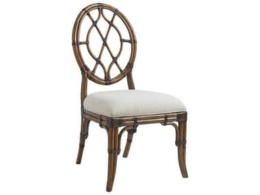 Tommy Bahama Bali Hai Rattan White Upholstered Armless Dining Chair TO593886